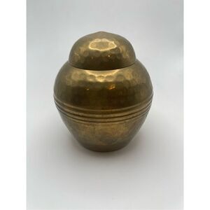 Metal small vintage ginger jar brass